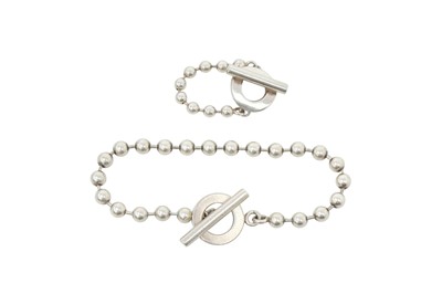 Lot 569 - Gucci Silver Boule Chain Bracelet and Ring