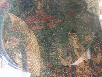 Lot 357 - A TIBETAN THANGKA OF WHITE TARA