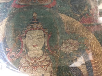 Lot 357 - A TIBETAN THANGKA OF WHITE TARA