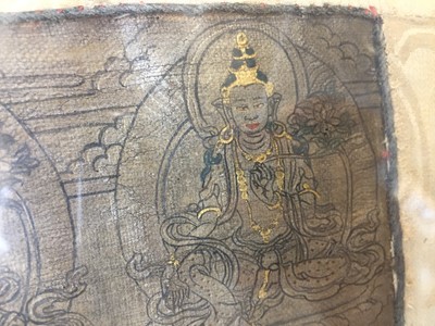 Lot 357 - A TIBETAN THANGKA OF WHITE TARA