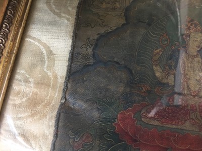 Lot 357 - A TIBETAN THANGKA OF WHITE TARA