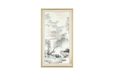 Lot 240 - TWO CHINESE LANDSCAPE PAINTINGS, 20TH CENTURY