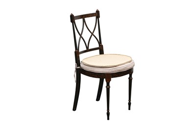 Lot 1441 - A REGENCY STYLE EBONISED AND PARCEL GILT SIDE CHAIR, CONTEMPORARY