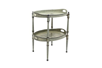 Lot 1430 - A FRENCH STYLE TOLEWARE TRAY TOP OCCASIONAL TABLE, CONTEMPORARY