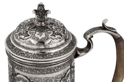 Lot 220 - A mid -20th century Persian (Iranian) silver four-piece tea and coffee service, Isfahan circa 1950 mark of Bireae