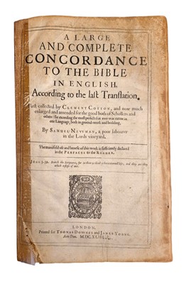 Lot 33 - Newman.  A Large and Complete Concordance to the Bible in English, 1643
