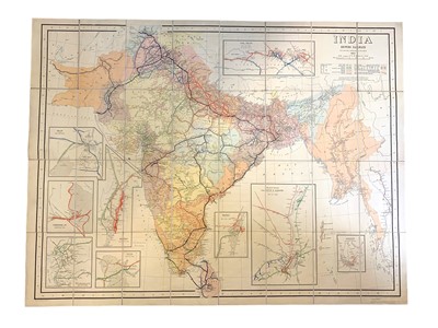 Lot 121 - Maps.- Thomas (R.H.) India Showing Railways open and under construction on 31st March 1933