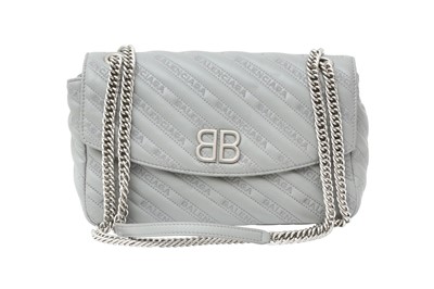 Lot 106 - Balenciaga Grey BB Chain Flap Bag