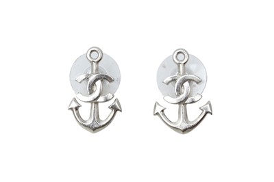 Lot 575 - Chanel Anchor CC Pierced Earrings
