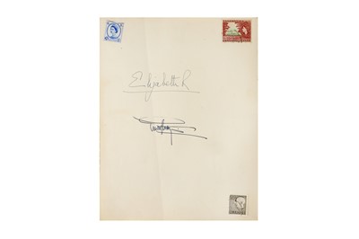 Lot 69 - VISITORS BOOK SIGNED BY QUEEN ELIZABETH II ON A STATE VISIT TO SWEDEN, 1956