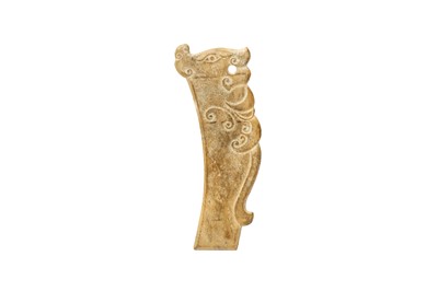 Lot 823 - A CHINESE ARCHAISTIC JADE CARVING