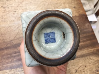 Lot 99 - A CHINESE GUAN-TYPE VASE, CONG
