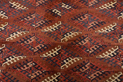 Lot 53 - AN ANTIQUE YOMUT CARPET, TURKMENISTAN