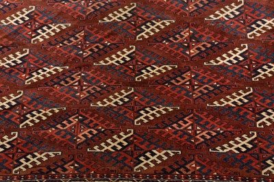 Lot 53 - AN ANTIQUE YOMUT CARPET, TURKMENISTAN