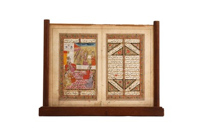 Lot 419 - YUSUF O ZULEYKHA: AN ILLUSTRATED BIFOLIO FROM A DISPERSED HAFT AWRANG BY JAMI
