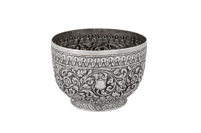 Lot 131 - A late 19th / early 20th century Anglo – Indian silver sugar bowl, Cutch circa 1900 by VK (unidentified, Wilkinson p.92)