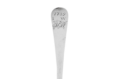 Lot 298 - A late 18th century American silver tablespoon, Philadelphia dated 1789 by Joseph Richardson Jnr