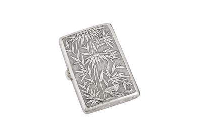 Lot 163 - An early 20th century Chinese Export unmarked silver cigarette case, Canton circa 1920