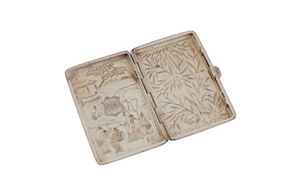 Lot 163 - An early 20th century Chinese Export unmarked silver cigarette case, Canton circa 1920