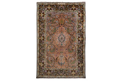 Lot 102 - AN EXTREMELY FINE PART SILK SIGNED ISFAHAN PRAYER RUG, CENTRAL PERSIA