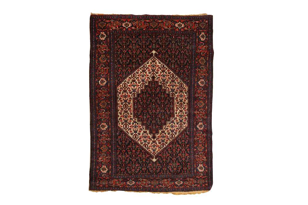 Lot 103 - A VERY FINE PART SILK SENNEH RUG, WEST PERSIA