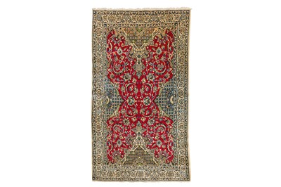 Lot 1357 - A FINE PART SILK NAIN RUG, CENTRAL PERSIA