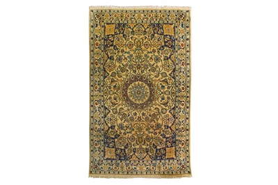 Lot 1353 - A FINE PART SILK NAIN RUG, CENTRAL PERSIA