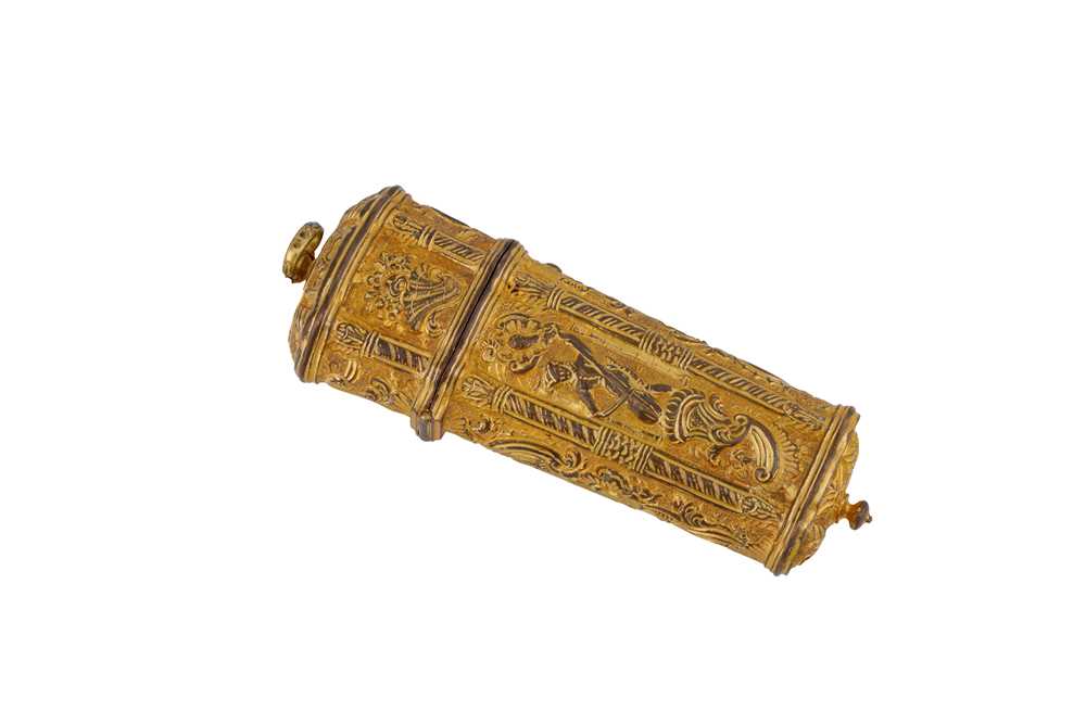 Lot 64 - A George III mid-18th century gilt metal etui, probably London circa 1760