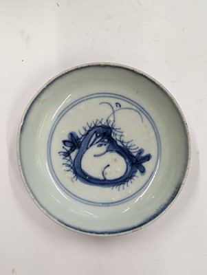 Lot 166 - A CHINESE BLUE AND WHITE BOWL AND A SMALL DISH