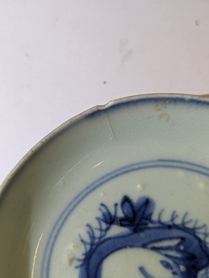 Lot 540 - A CHINESE BLUE AND WHITE BOWL AND A SMALL DISH