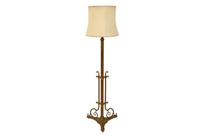 Lot 302 - A VICTORIAN BRASS STANDARD LAMP
