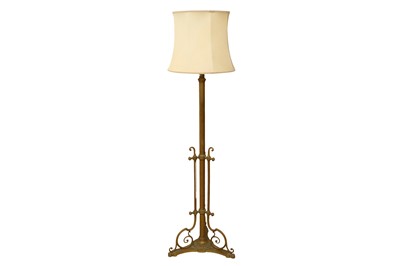 Lot 302 - A VICTORIAN BRASS STANDARD LAMP
