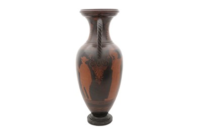 Lot 1558 - A GREEK REVIVAL TWIN-HANDLED AMPHORA LAMP BASE