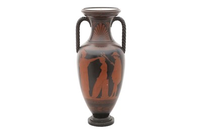 Lot 1558 - A GREEK REVIVAL TWIN-HANDLED AMPHORA LAMP BASE