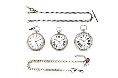 Lot 207 - 3 POCKET WATCHES.