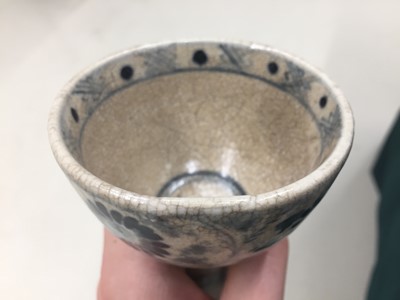 Lot 788 - A RARE VIETNAMESE BLUE AND WHITE 'FLOWERS' STEM CUP