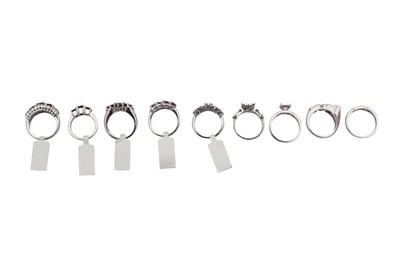 Lot 1047 - A COLLECTION OF COSTUME JEWELLERY RINGS