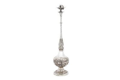 Lot 179 - A late 19th century Chinese Export parcel gilt silver rose water sprinkler, Canton circa 1870 retailed by Mun Kee