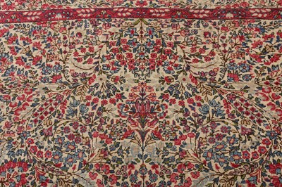 Lot 44 - AN ANTIQUE KIRMAN LAVER RUG, SOUTH PERSIA