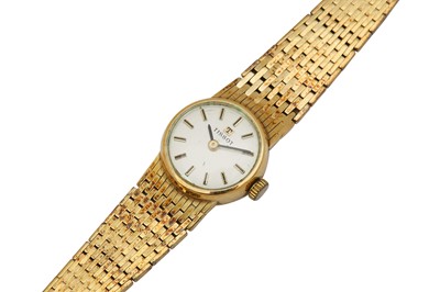 Lot 1116 - A LADIES 14K GOLD TISSOT BRACELET WATCH