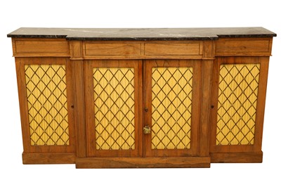 Lot 1449 - A MAHOGANY BREAKFRONT CREDENZA