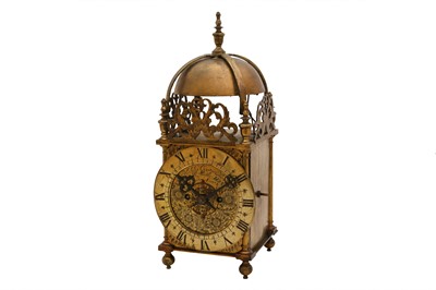 Lot 1708 - A CHARLES II BRASS LANTERN CLOCK