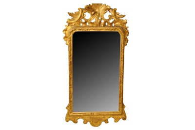 Lot 1468 - A GEORGE II GILTWOOD PIER MIRROR