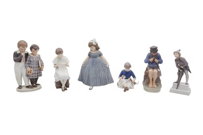 Lot 1571 - A COLLECTION OF SIX COPENHAGEN PORCELAIN FIGURES