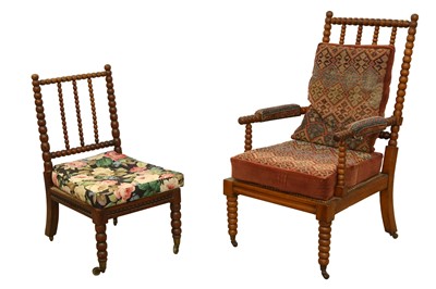 Lot 1444 - TWO BOBBIN TURNED CHAIRS