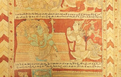 Lot 328 - A PICHHWAI TEMPLE HANGING WITH KRISHNA AND HIS MOTHERS
