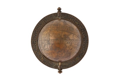 Lot 238 - AN ENGRAVED BRASS ISLAMIC CELESTIAL GLOBE