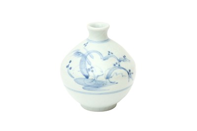 Lot 785 - A SMALL BLUE AND WHITE KOREAN JAR