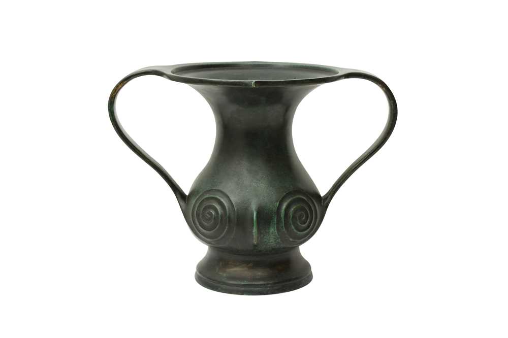 Lot 265 - A JAPANESE BRONZE MIMIKUCHI VASE