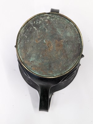 Lot 265 - A JAPANESE BRONZE MIMIKUCHI VASE